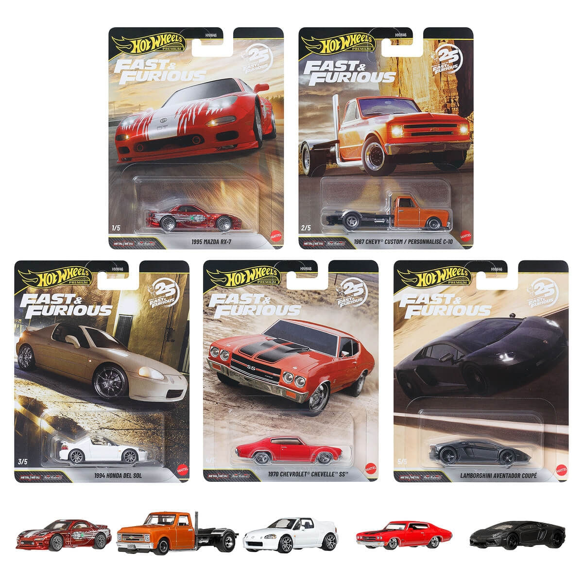 Carrinho Hot Wheels Premium Velozes e Furiosos Set Completo