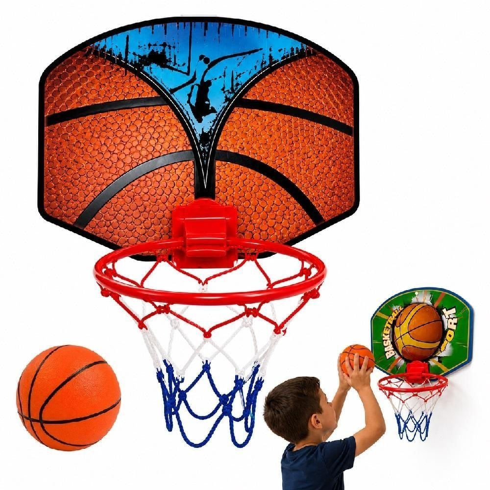 Kit Basquete Infantil para Porta JR TOYS com Tabela e Bola Inclusa Verde e Amarela Yeet