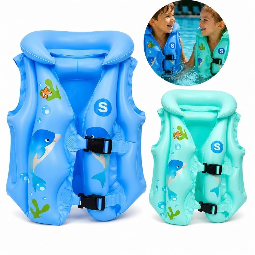 COLETE BOIA INFLÁVEL INFANTIL AJUSTÁVEL FLUTUAÇÃO SEGURA PARA PISCINA PRAIA E LAGO AZUL VERDE