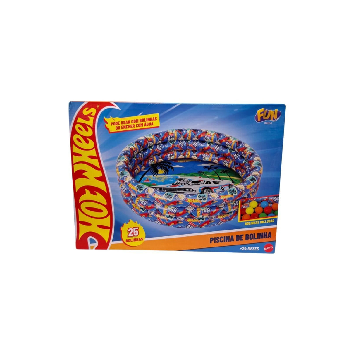 HOT WHEELS - PISCINA DE BOLINHAS INFLÁVEL COM 25 BOLINHAS - FUN