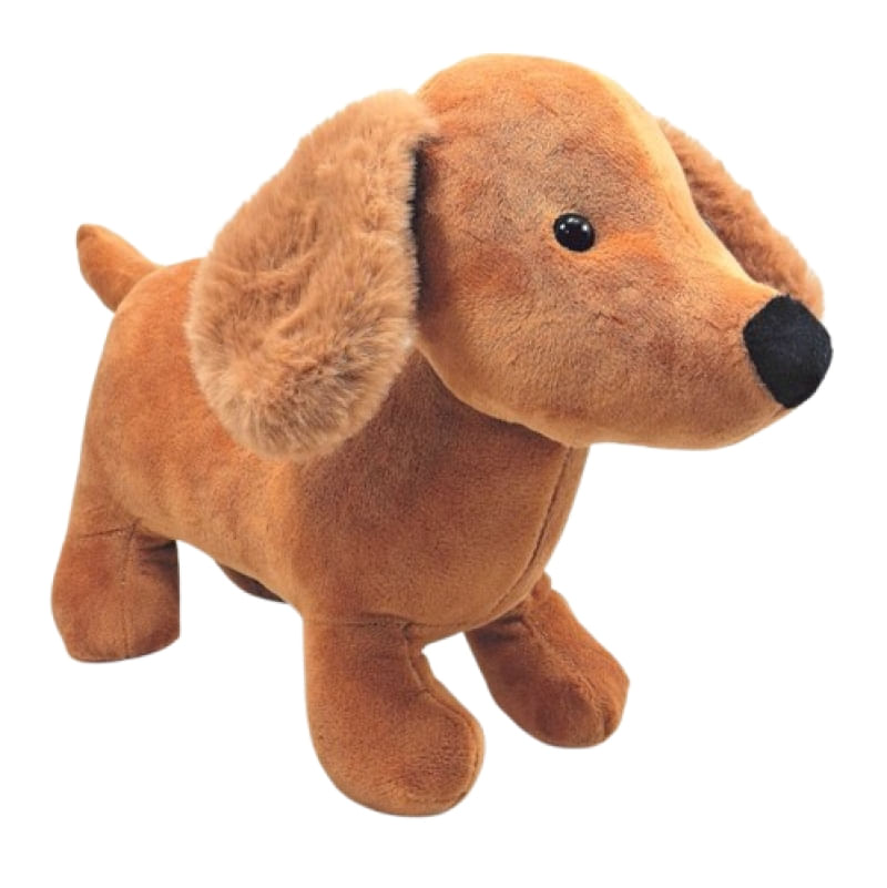 Cachorro Pelúcia Dachshund Marrom Salsicha 36 Cm Comp.