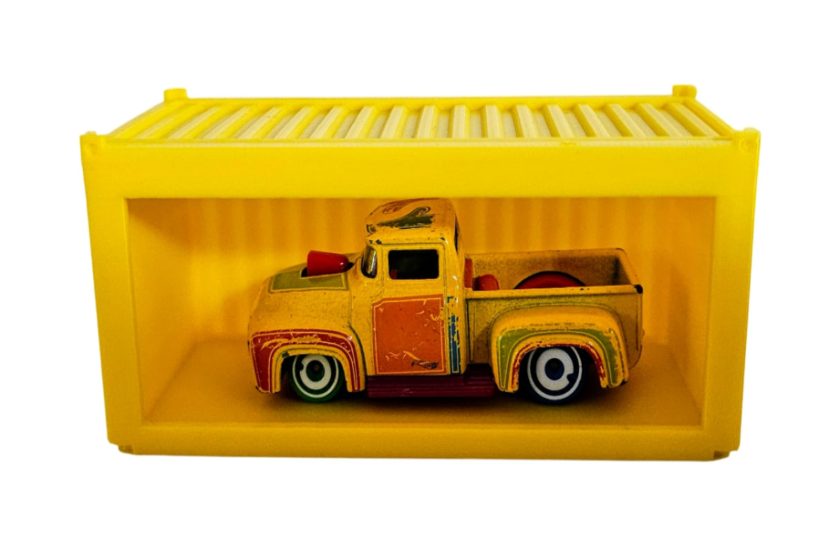 Hot Wheels Expositor - Display Container Empilhavel Amarelo