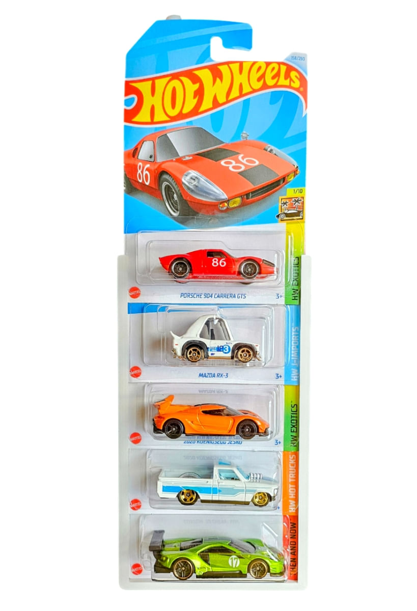 Hot Wheels Expositor - Display Parede 5 Blister Branco
