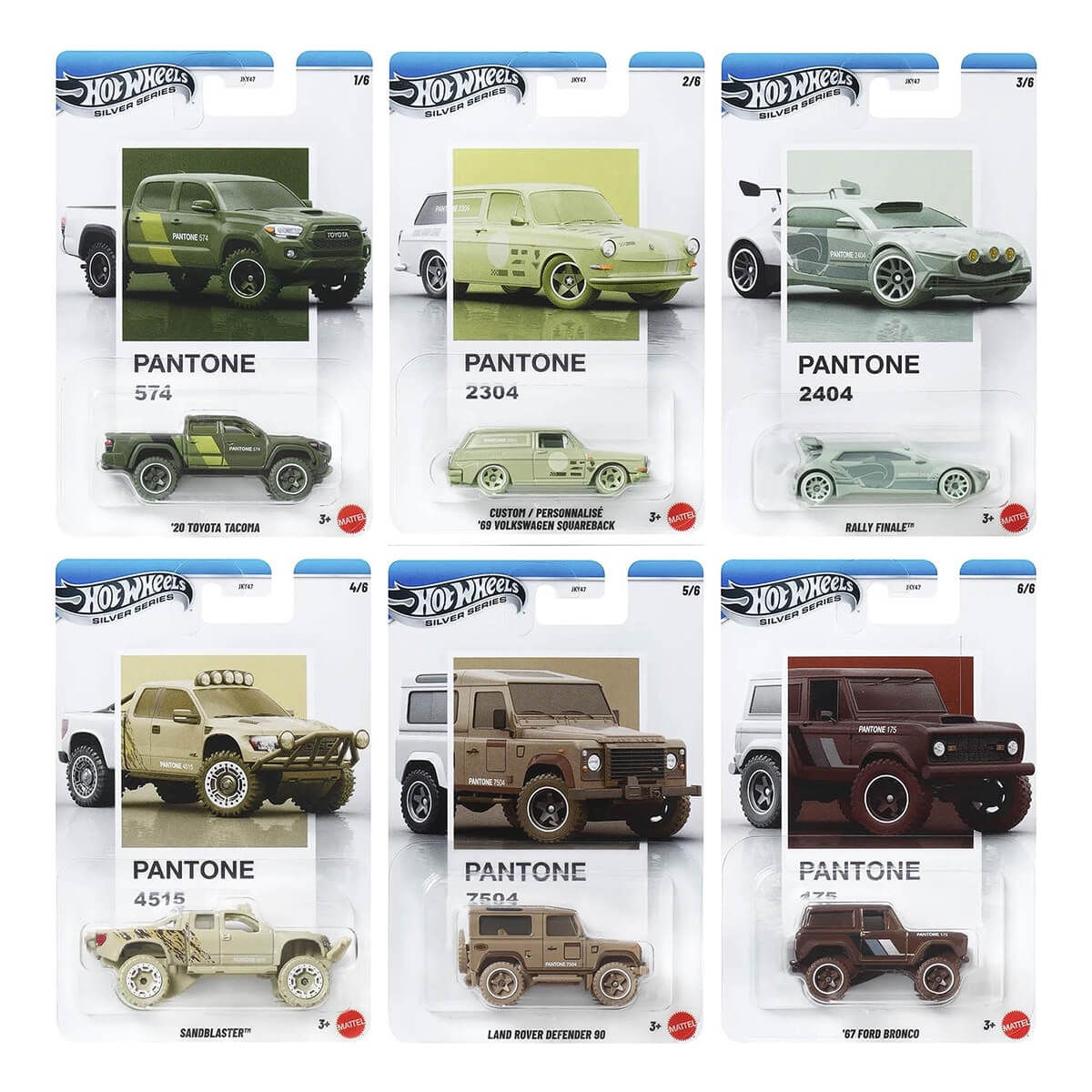 Carrinho Hot Wheels Silver Series Set Pantone JKY47
