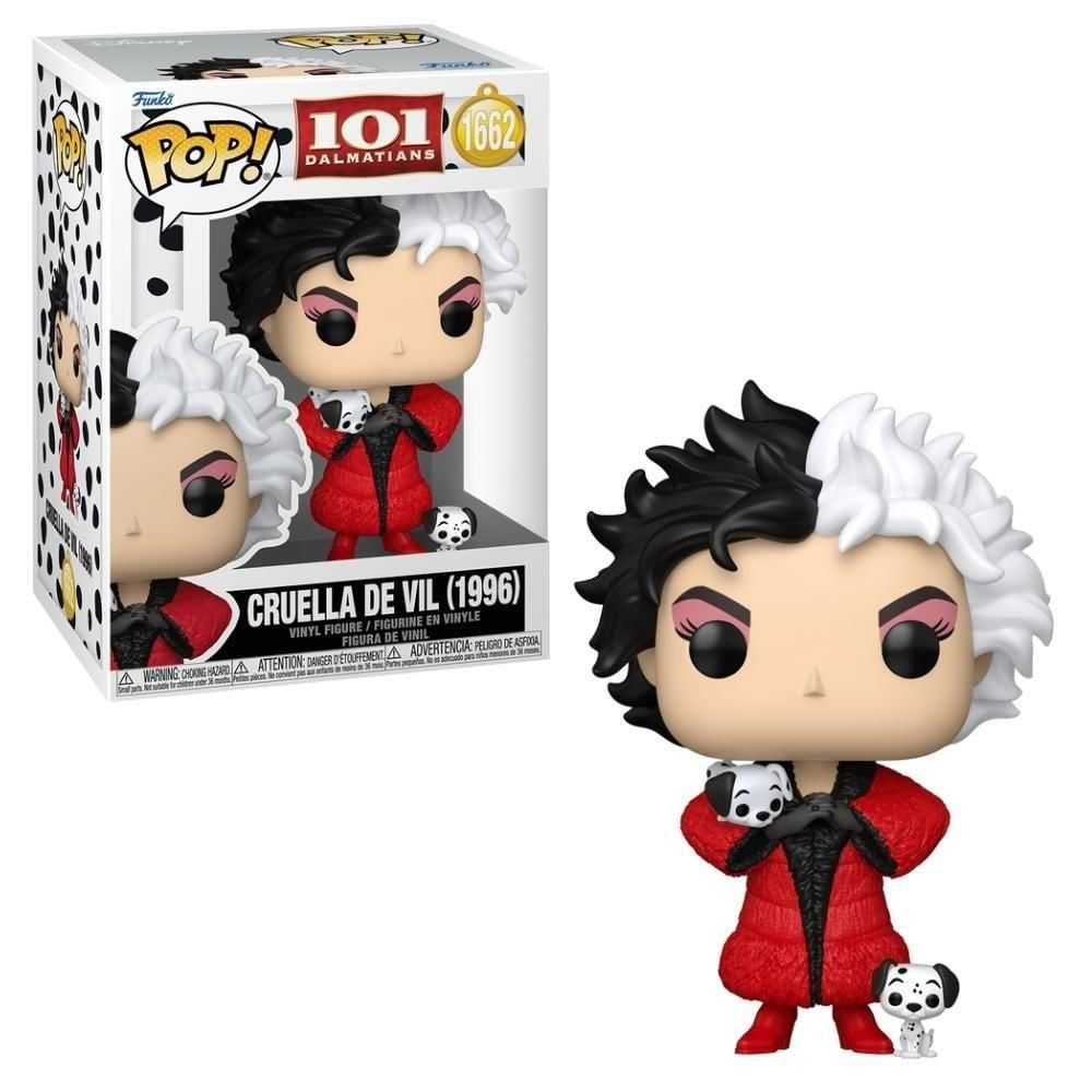 Boneco Colecionável Funko POP Disney 101 Dálmatas Cruella de Vil (1966) Versão Clássica Branco