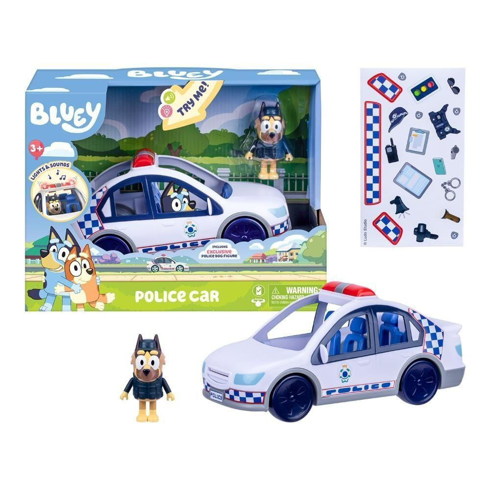 Carro de Brinquedo com Luzes e Sons Bluey Efeitos Sonoros e Rodas Livres Azul Candide
