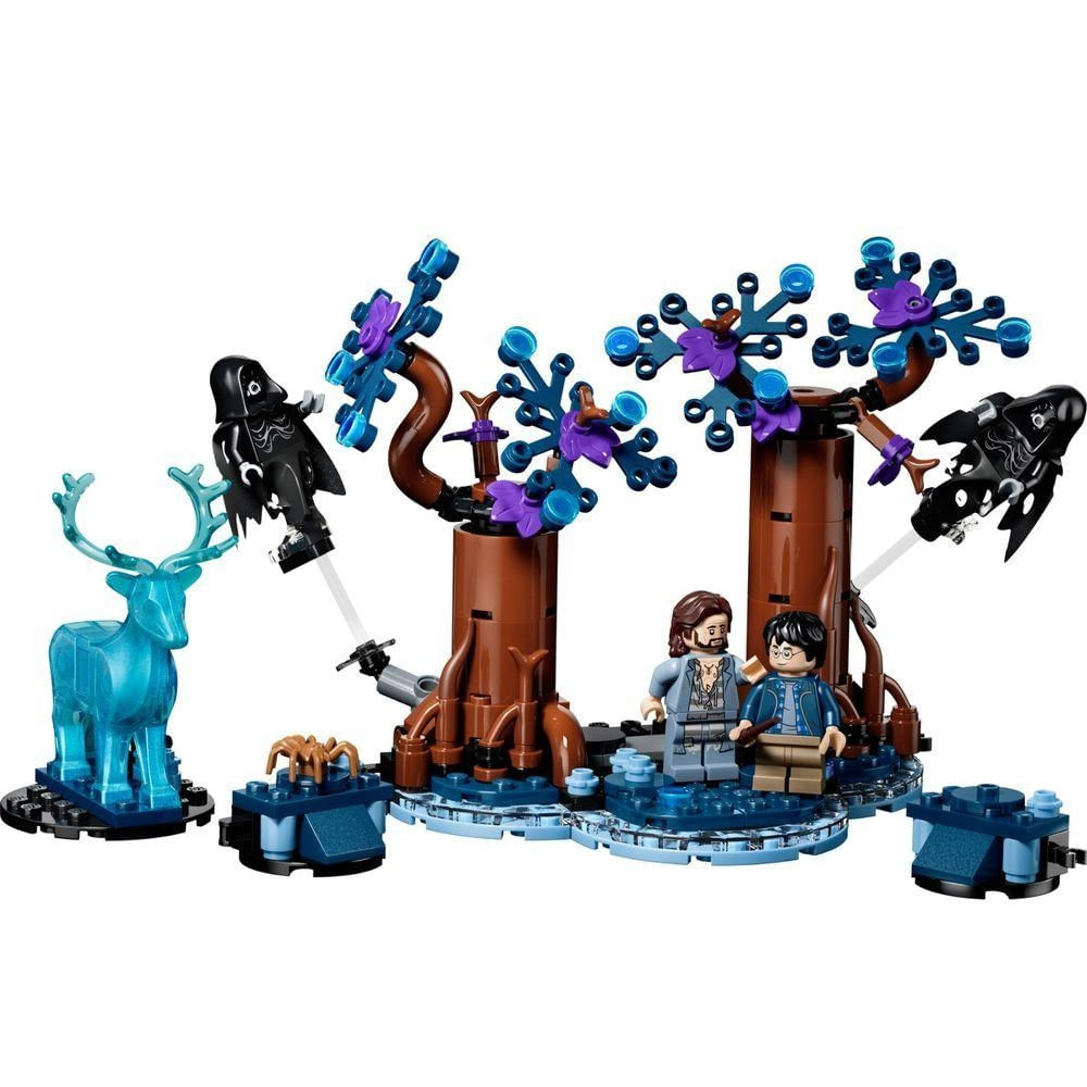 Conjunto de Construção 76475 Recriação da Cena Expecto Patronum Figuras Articuladas Azul Lego