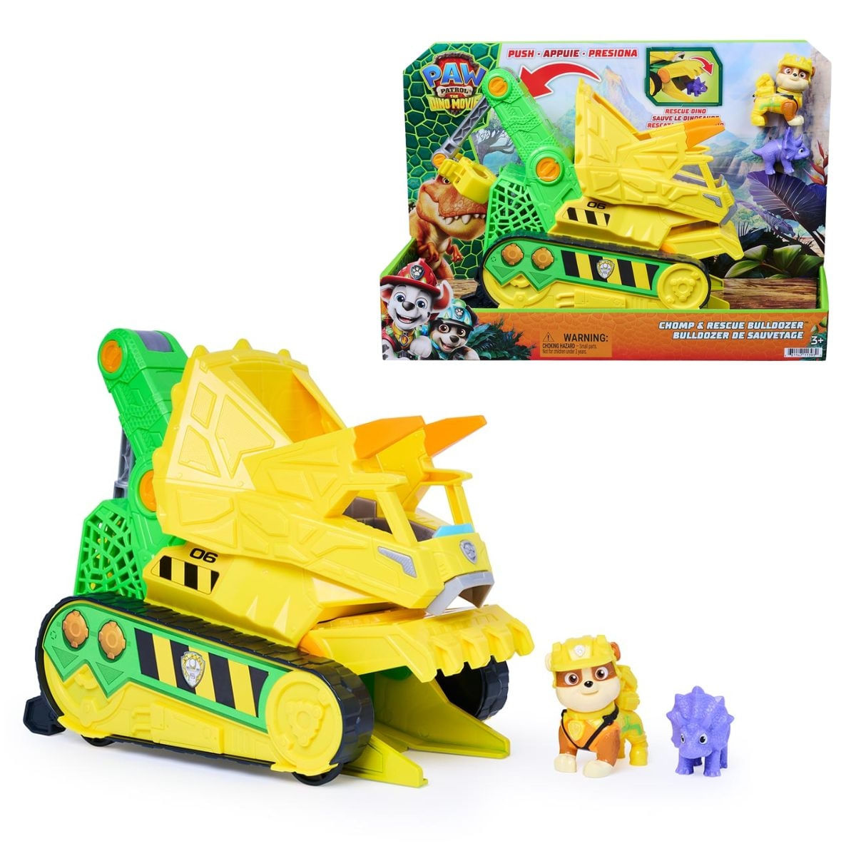 Veículo Resgate Dino Patrulha Canina Rubble Com Figura E Dinossauro Sunny