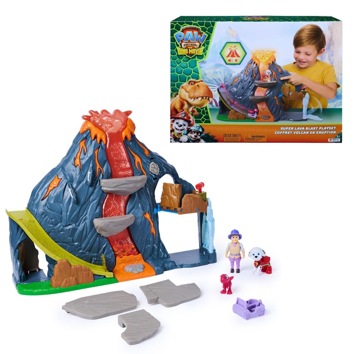 Playset Super Lava Patrulha Canina Dino Movie Marshall com Luz e Som Sunny