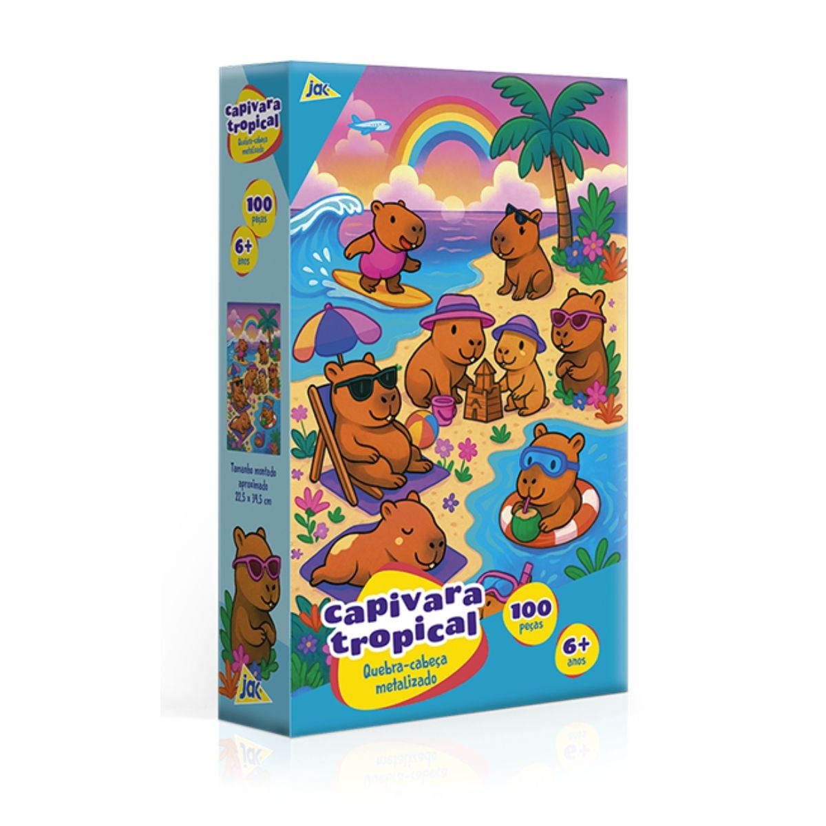 Quebra Cabeça Capivara 100 Peças Metalizado Toyster 3360