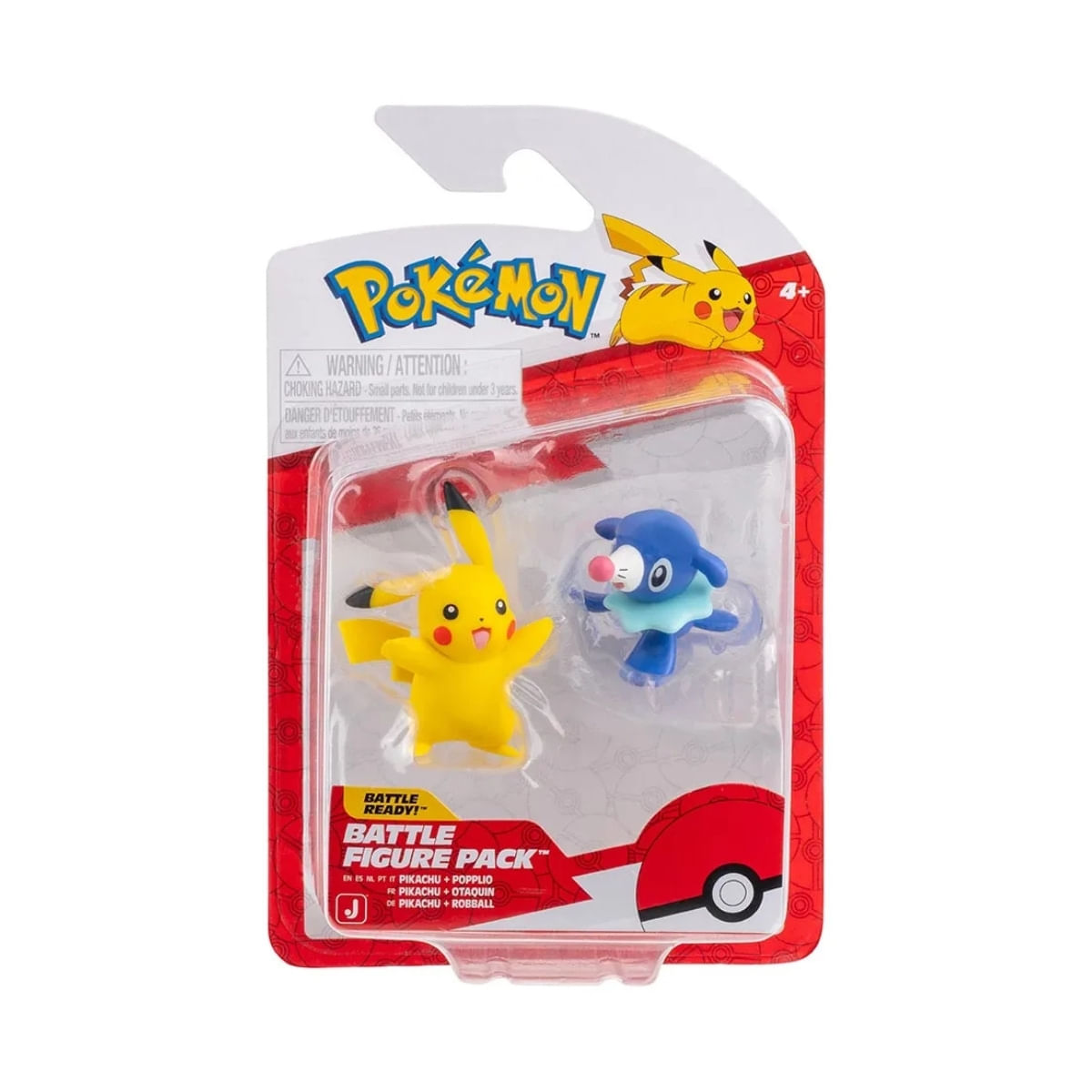 Bonecos Pikachu + Popplio Pokémon Battle Figure Pack Jazwares