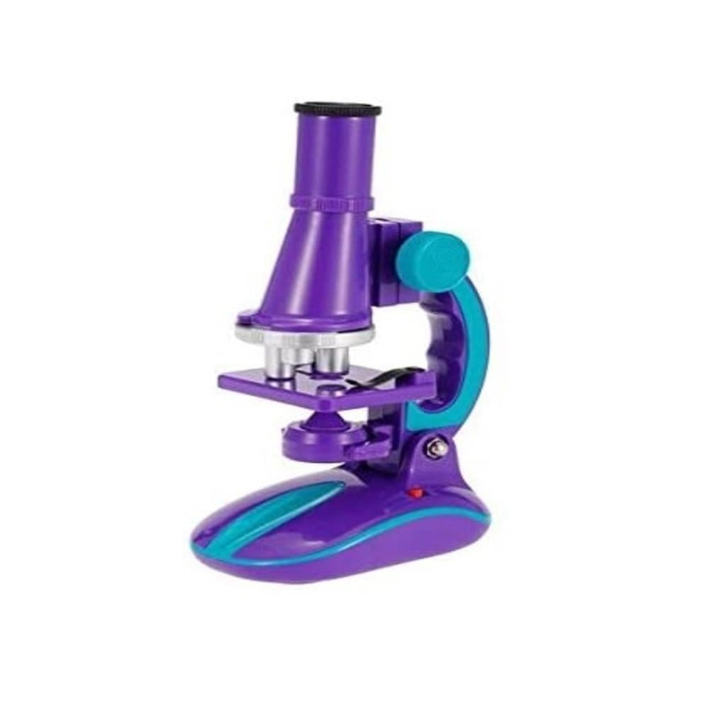 Microscópio Infantil Educativo com Luz LED 100x 200x e 450x Kit Ciências Descobertas Roxo Yeet