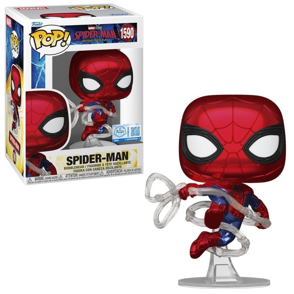 Boneco Colecionável Homem-aranha: um Novo Dia com Acabamento Metálico Vermelho Candide 12CM
