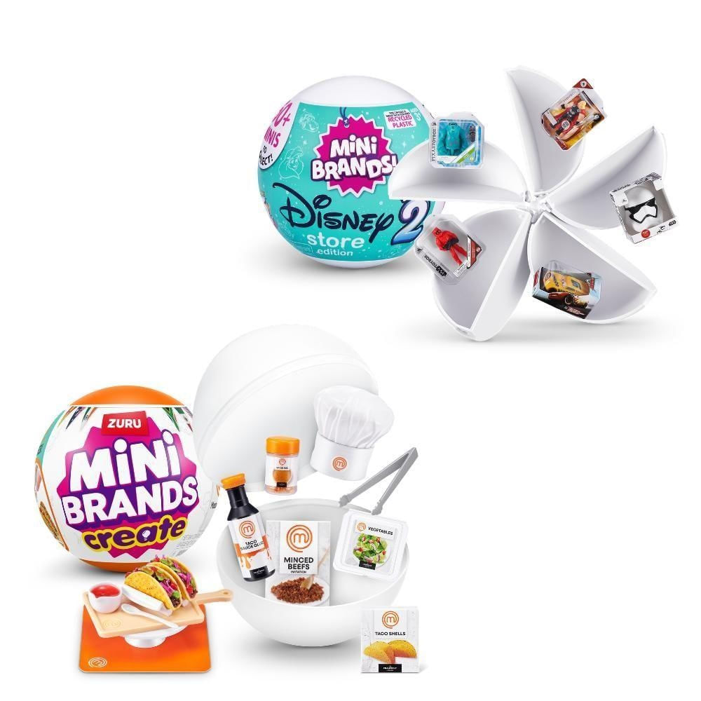 Brinquedo Kit 5 Surprise Mini Disney Store + Mini Create Masterchef Série 2 Candide