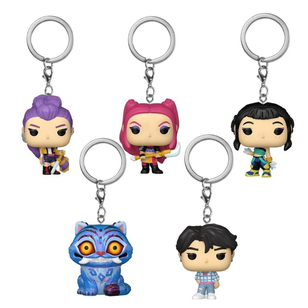 Chaveiro Guerreiras do K-pop com Kit com 5 Unidades Colecionáveis Funko Pop! Candide 5 Unidades