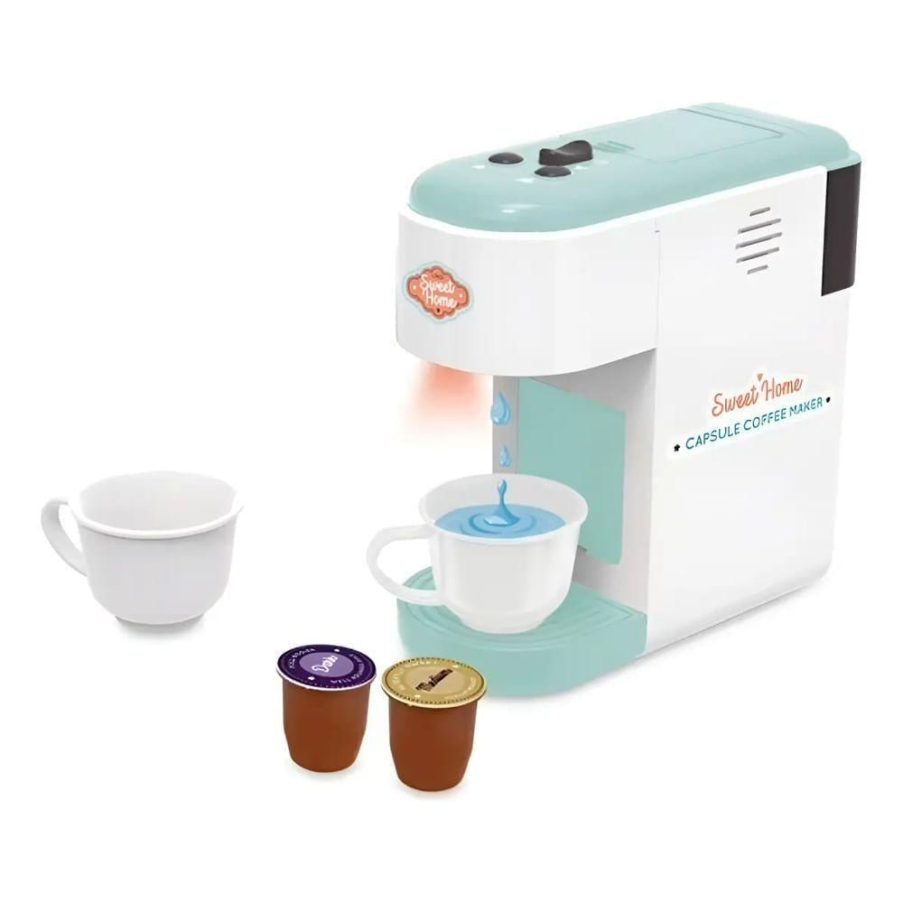 Cafeteira Infantil Minha Cafeteira de Cápsulas com Luz e Som Branco Yes Toys 10CM