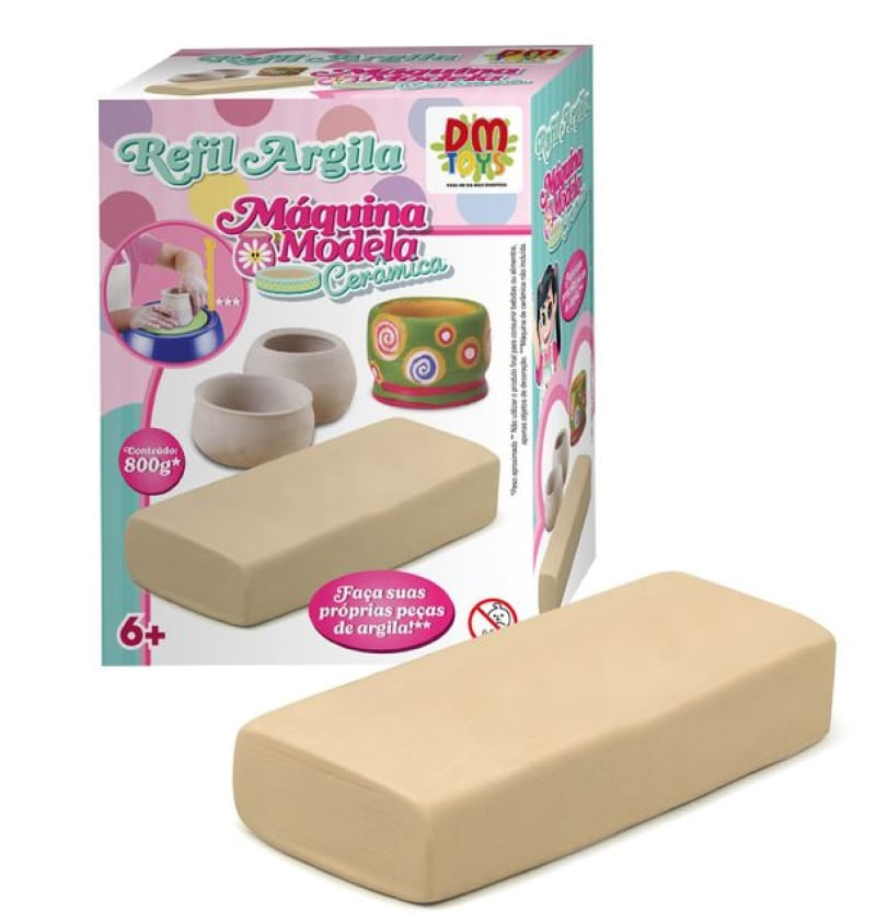 REFIL ARGILA PARA MAQUINA MODELA CERAMICA 800G - DM BRASIL
