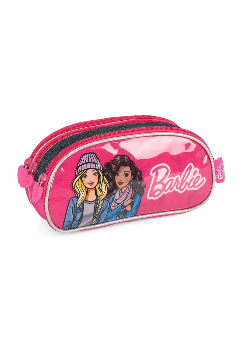 Estojo Escolar Triplo Barbie Best Friend Azul - Luxcel
