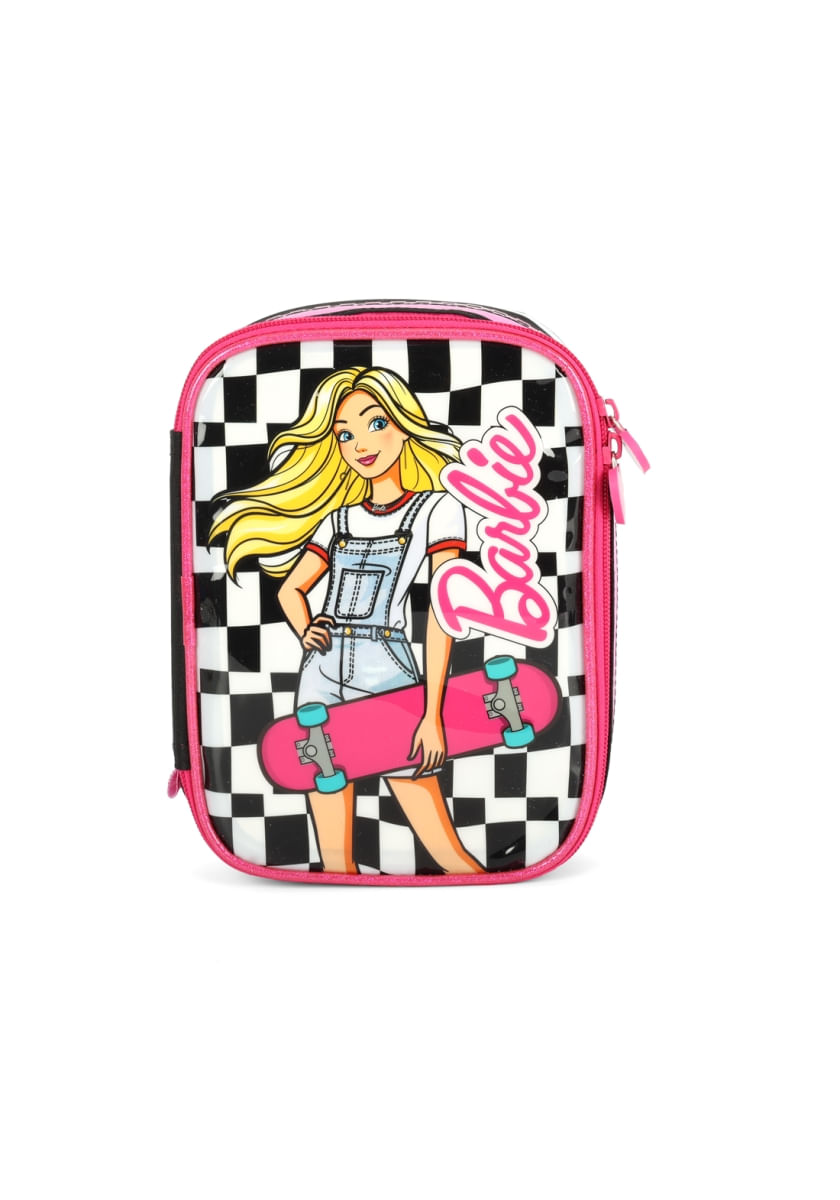 Estojo Escolar Box Barbie Skate Radical Preto - Luxcel