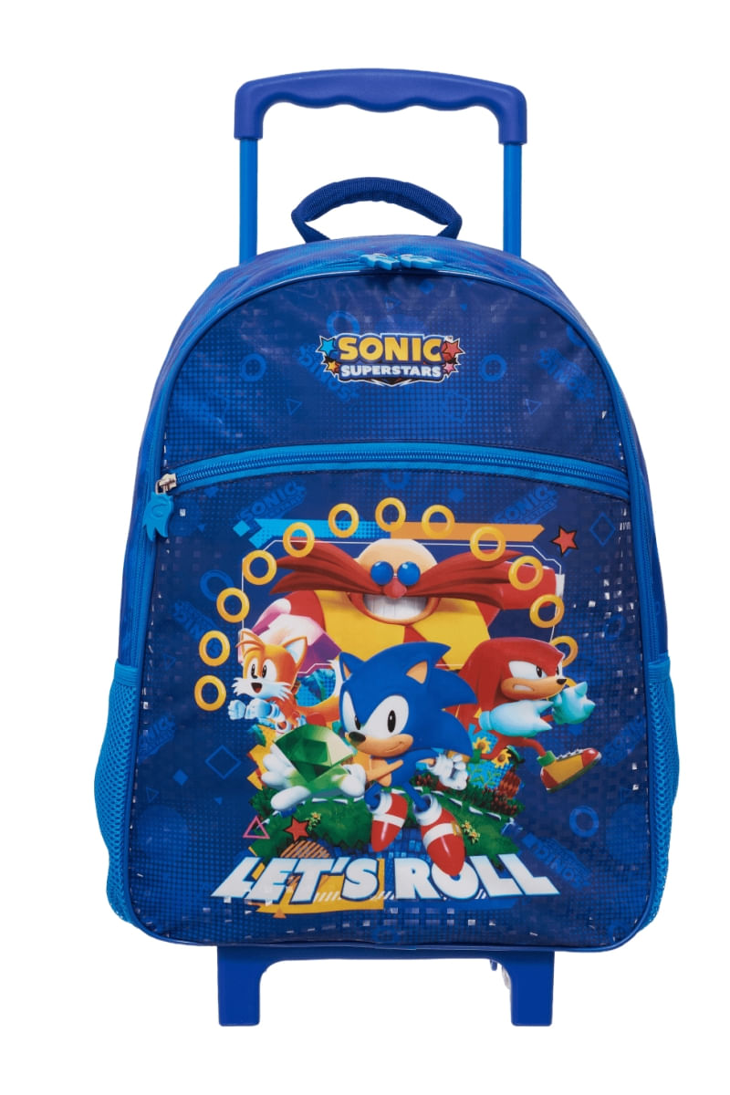 Mochila Escolar com Rodinha Sonic Superstar - Pacific