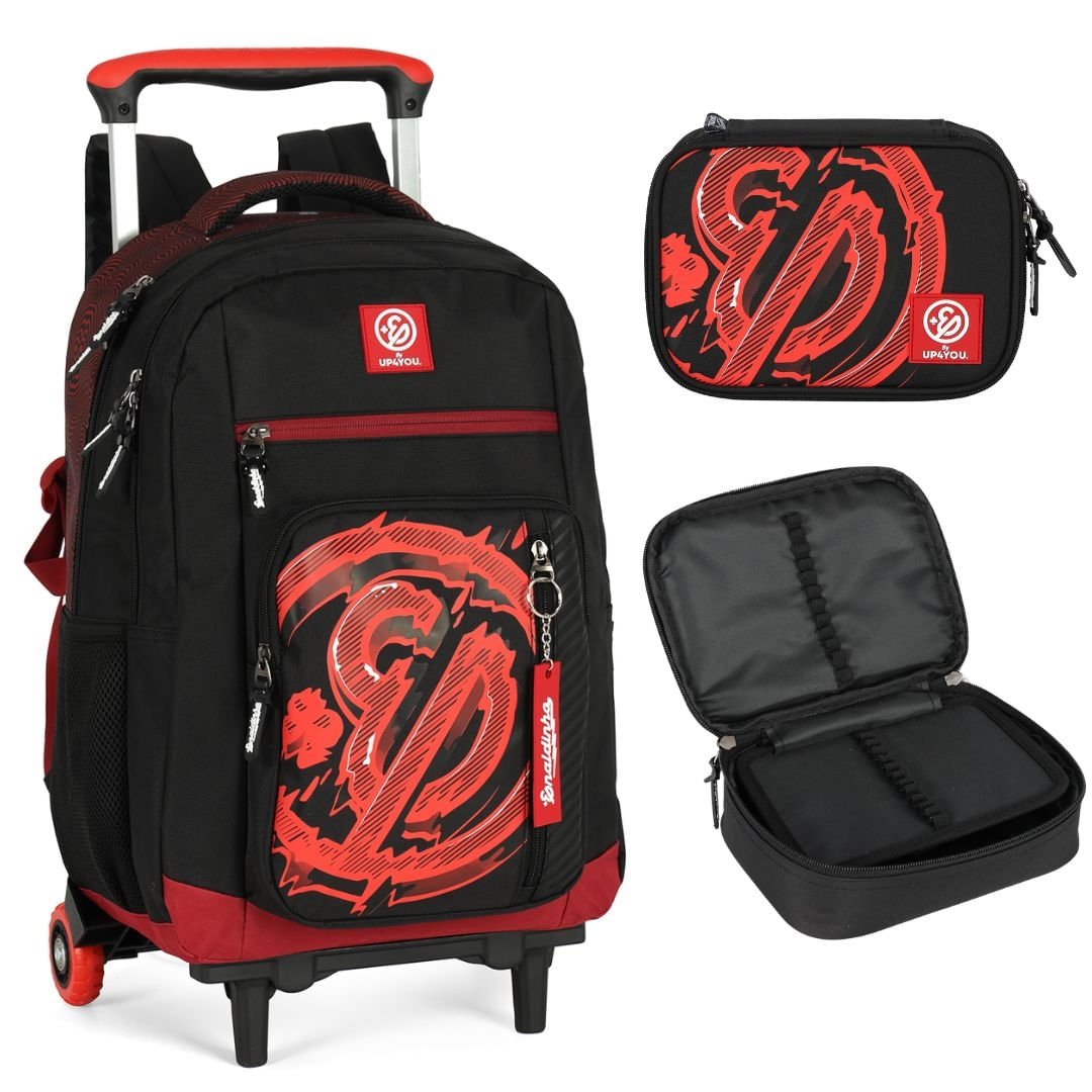 Kit Mochila Rodinha e Estojo Box By Enaldinho Zap - Luxcel