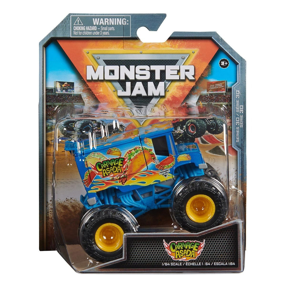 Carnage Asada - Monster Jam - Carrinho em Metal 1/64 - Spin Master