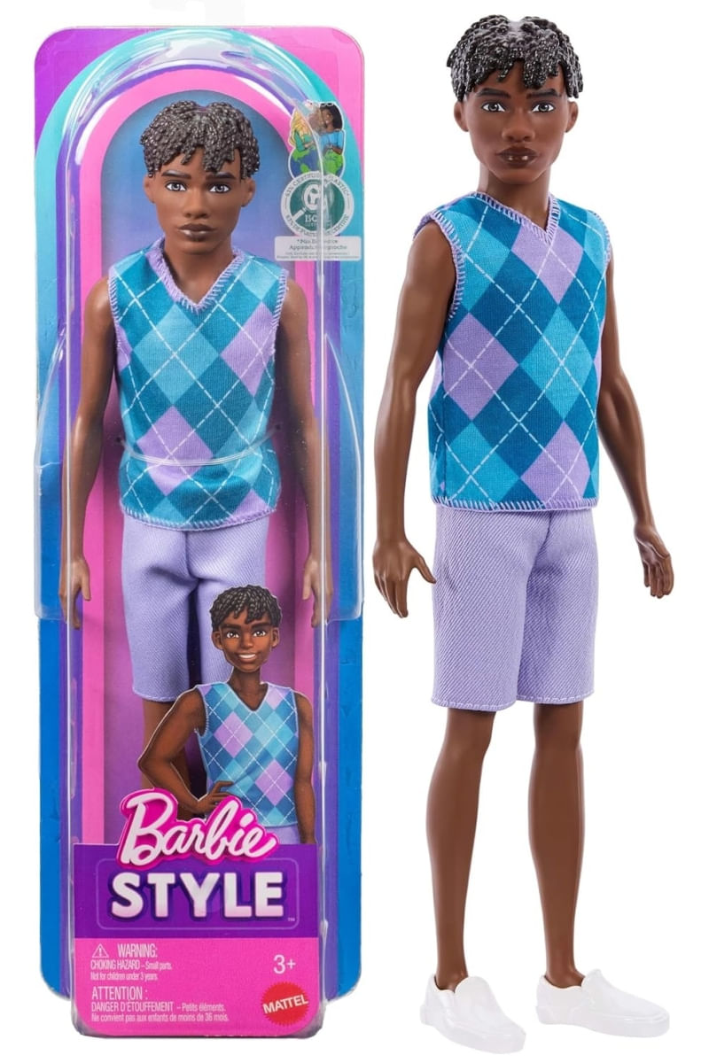 Boneco Ken Moreno Camisa Xadrez #253 - Barbie Styles - Mattel