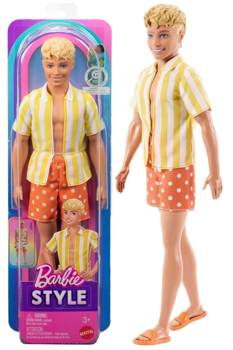 Boneco Ken Loiro Camisa listrada #252 - Barbie Styles - Mattel