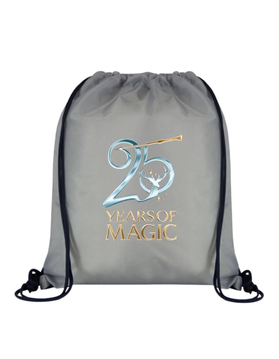 String Bag Harry Potter - 25 Anos de Magia - Cinza