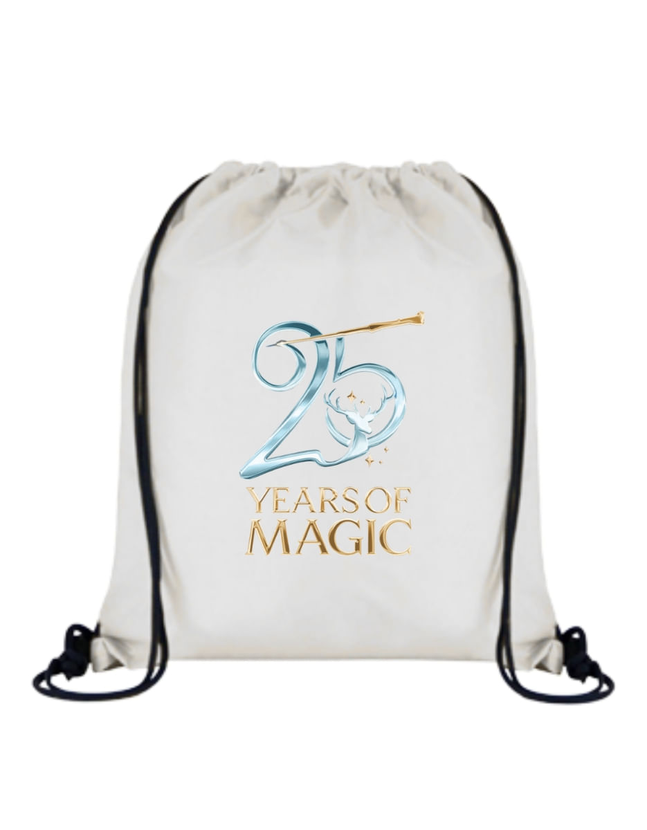 String Bag Harry Potter - 25 Anos de Magia - Branca