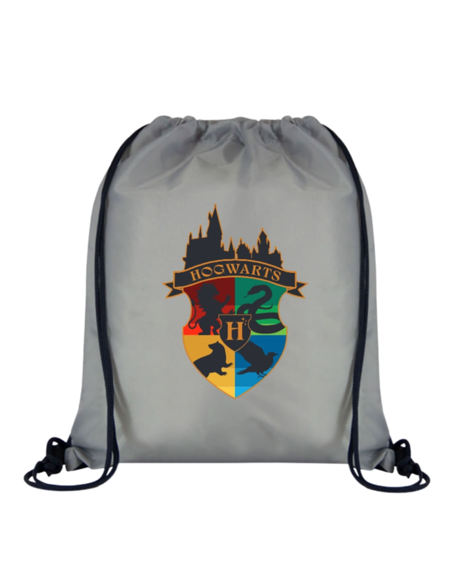 String Bag Harry Potter - Hogwarts - Cinza