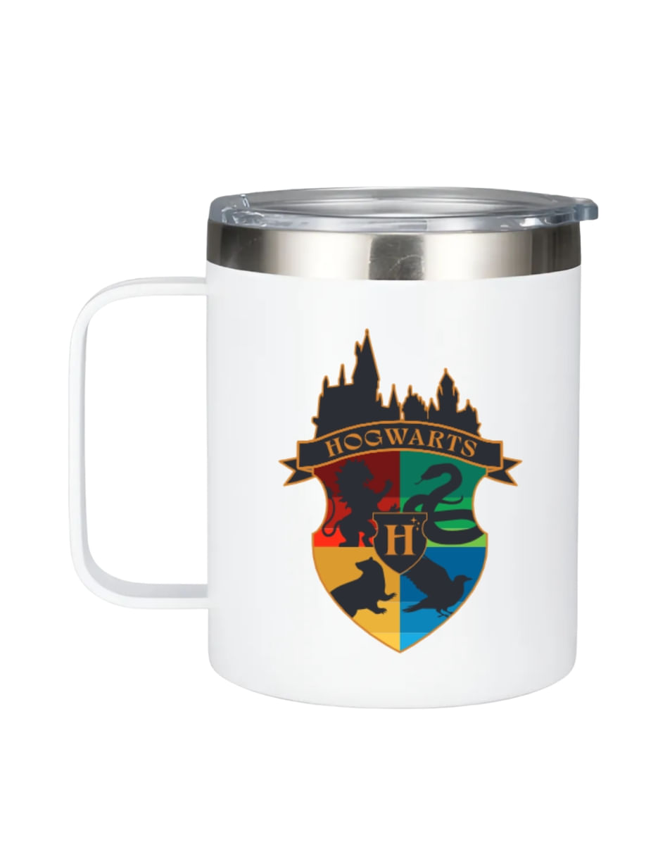 Caneca térmica Branca Harry Potter - Hogwarts