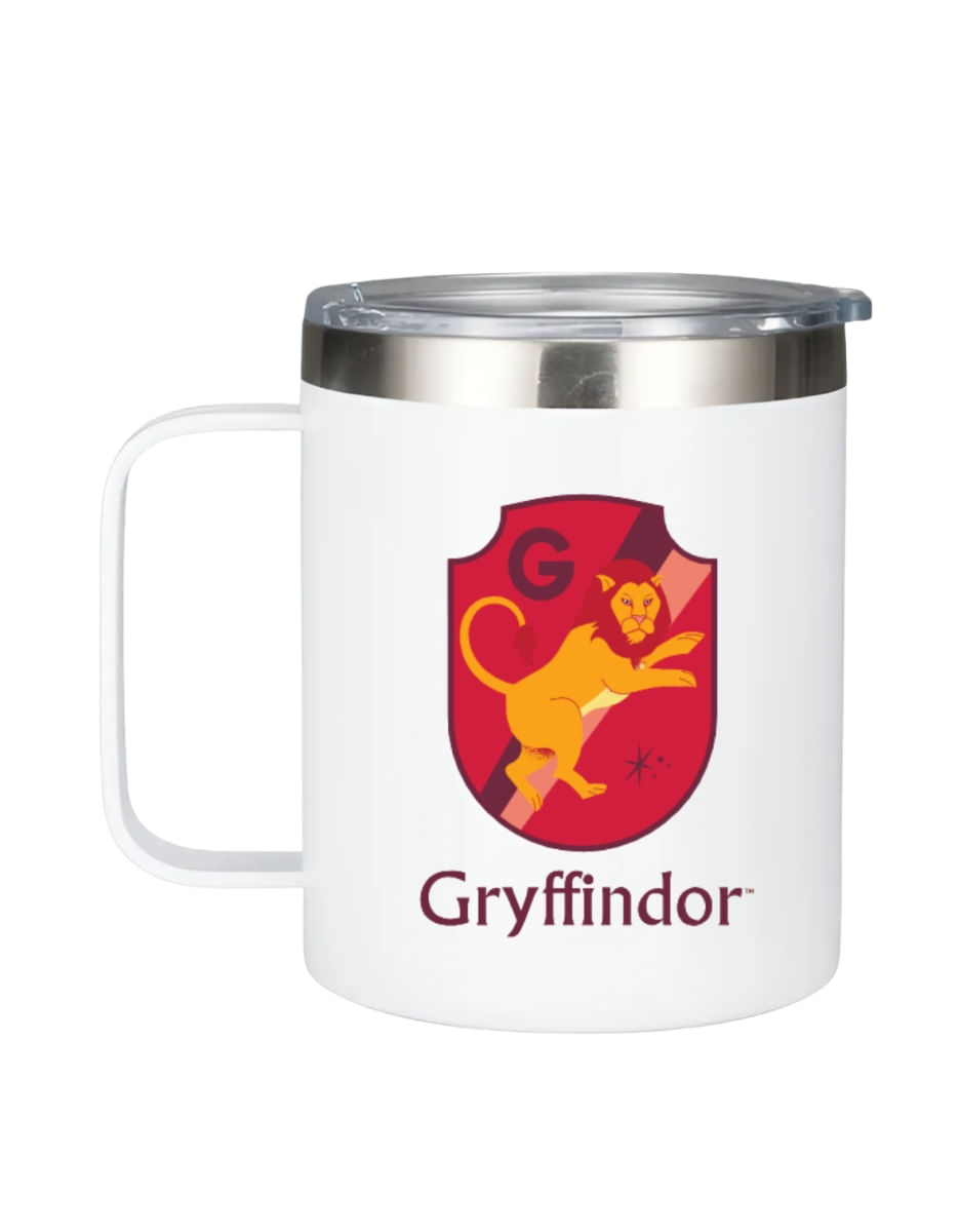 Caneca térmica Branca Harry Potter- Grifinória/Gryffindor