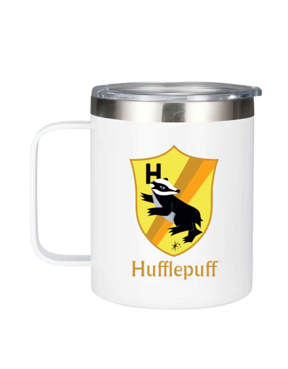 Caneca térmica Branca Harry Potter - Lufa-Lufa/Hufflepuff