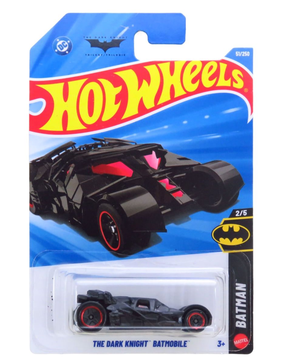 The Dark Knight Batmobile Preto - Batman - 1/64 - Hot Wheels