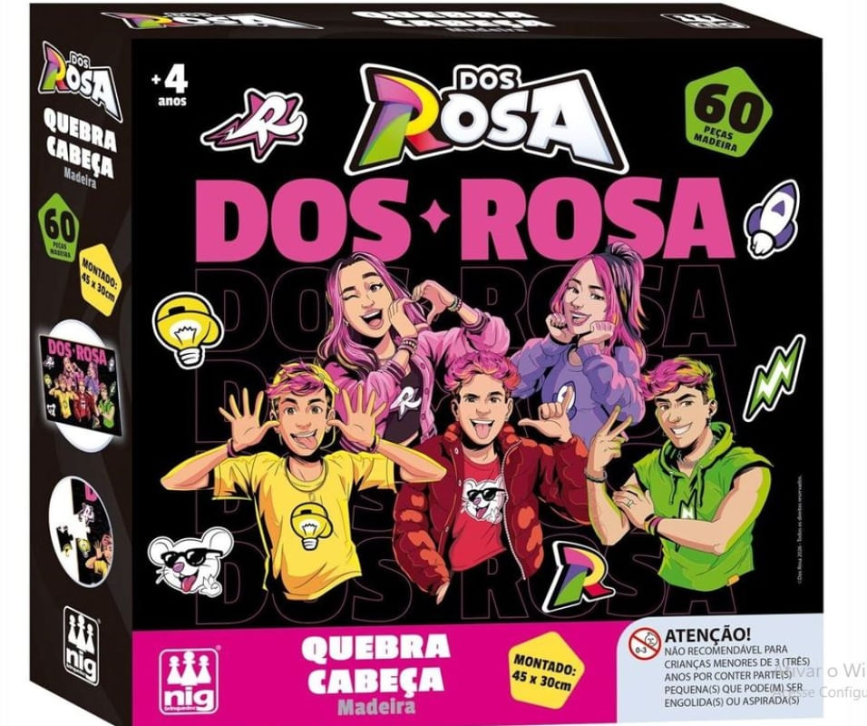 QUEBRA CABEÇA DOS ROSA - 60 PEÇAS MADEIRA - NIG