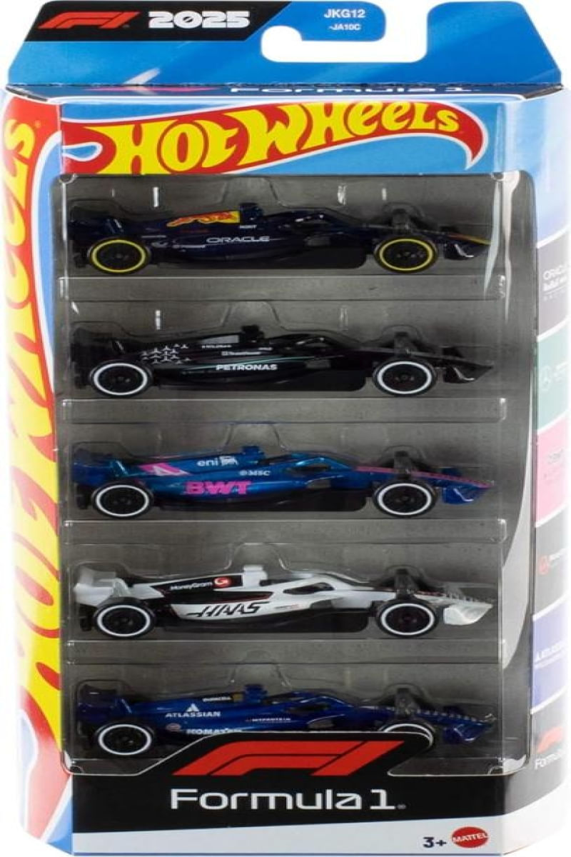 Hot Wheels Conjunto 5 Carros Formula 1 Metal Mattel - JLN11