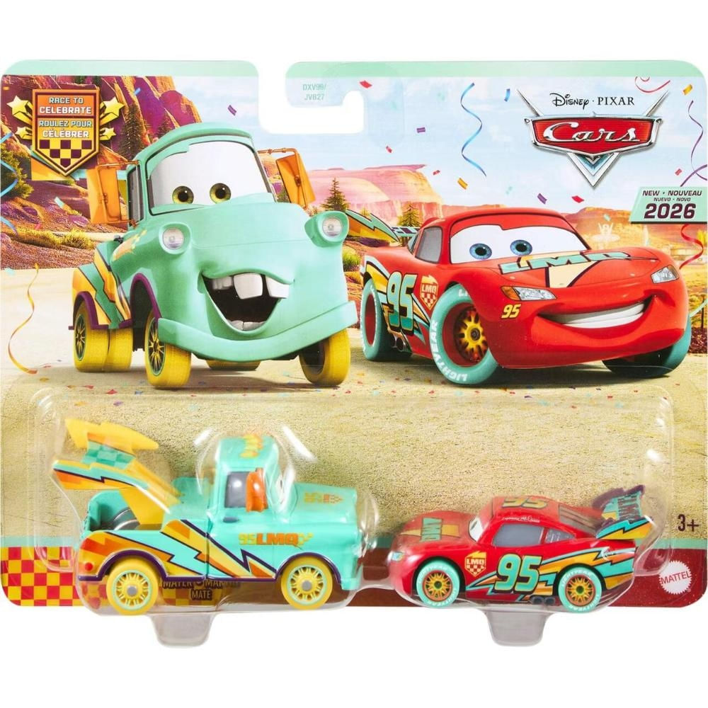 Miniatura Carros McQueen E Mate Race To Celebrate Mattel