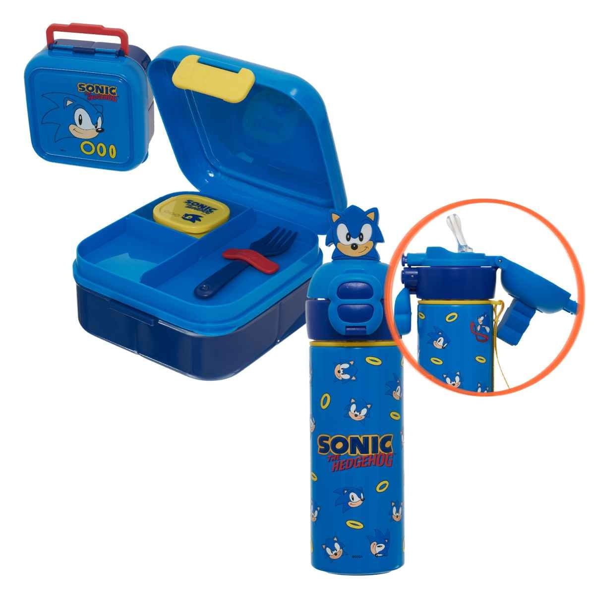 Kit Sonic Tiny Lancheira 1,5L + Garrafa Em Aço Inox 400mL Original, Pacific