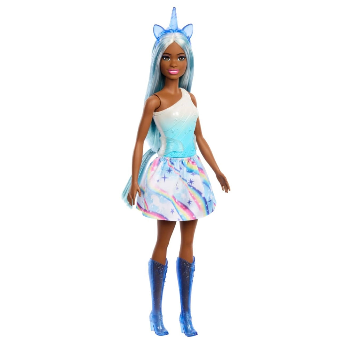Boneca Barbie Unicórnio Cabelo Azul HRR14 - Mattel