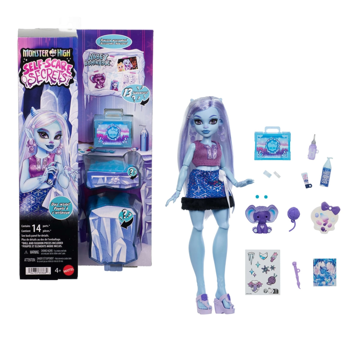 Boneca Abbey Bominable Monster High Self-Scare Secrets c/ 13 Acessórios - Mattel