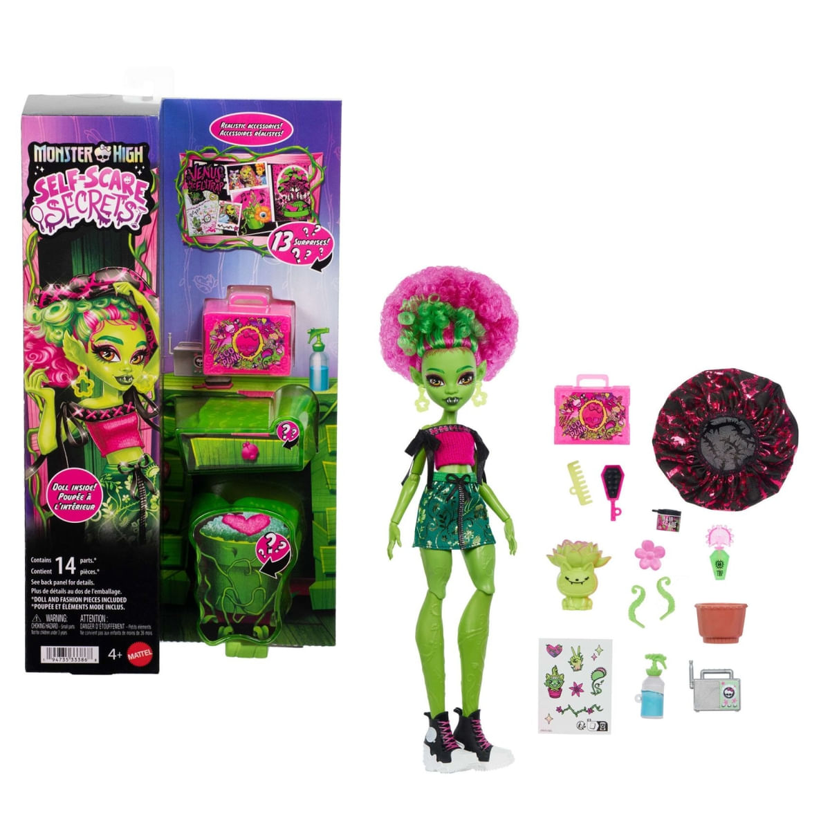 Boneca Venus McFlytrap Monster High Self-Scare Secrets c/ 13 Acessórios - Mattel