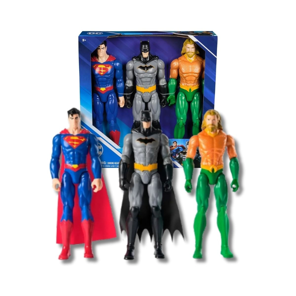 Pack de Bonecos Batman Superman e Aquaman DC Liga da Justiça