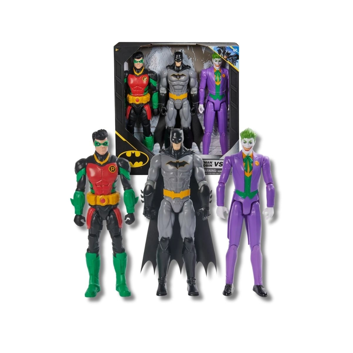 Pack de Bonecos Batman Robin e Coringa DC Liga da Justiça