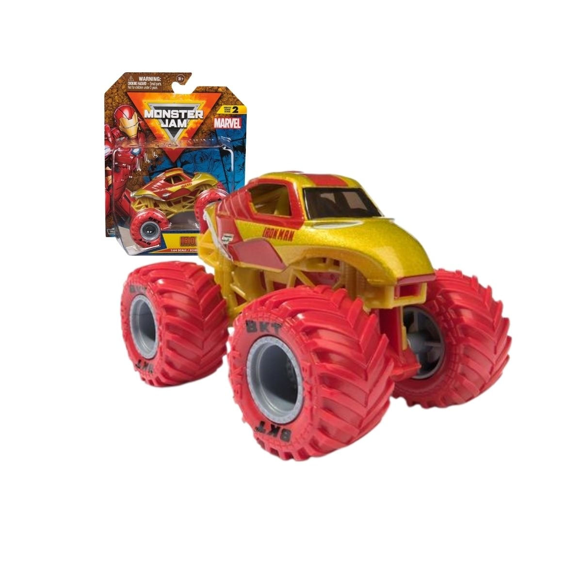 Carrinho Monster Jam Marvel Homem de Ferro 1:64