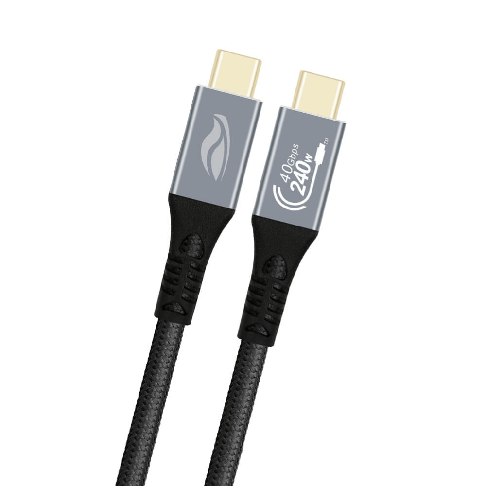 Cabo USB C 4.0 8K 240W Compatível Thunderbolt 40Gbps CB-P1000GY C3Tech