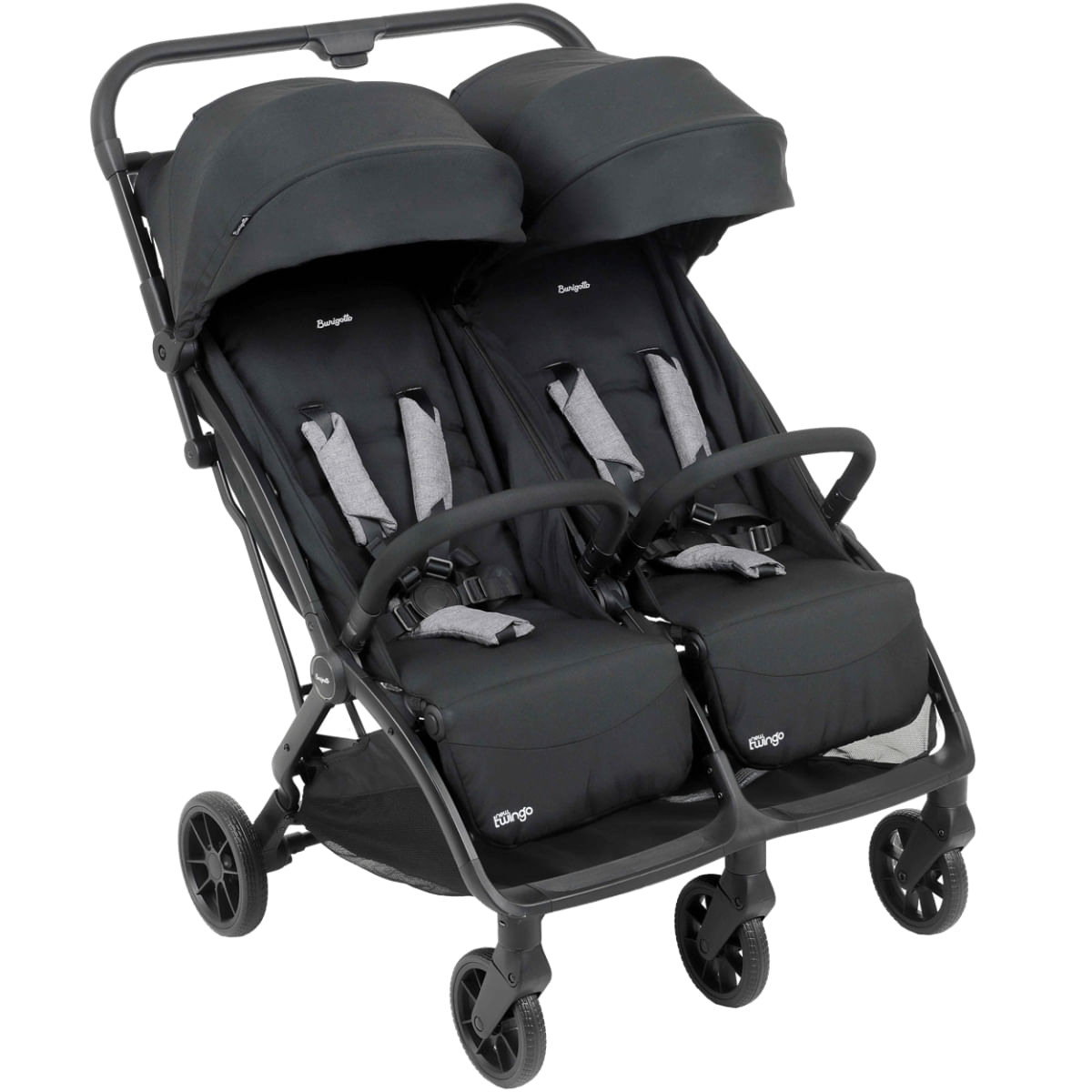 Carrinho de Bebe para Gemeos Passeio Burigotto New Twingo Black
