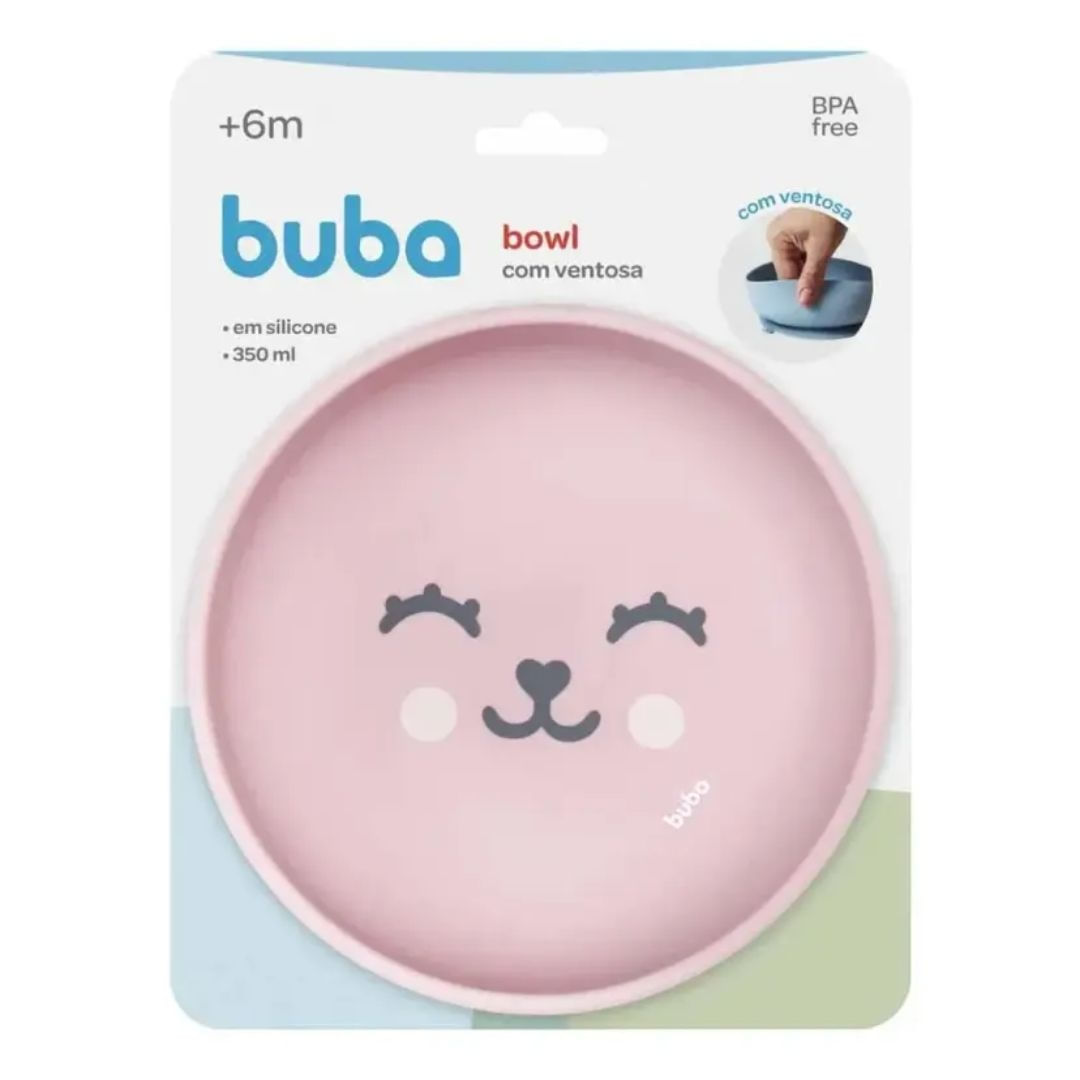 Bowl Em Silicone Com Ventosa Gumy Rosa Buba 19683