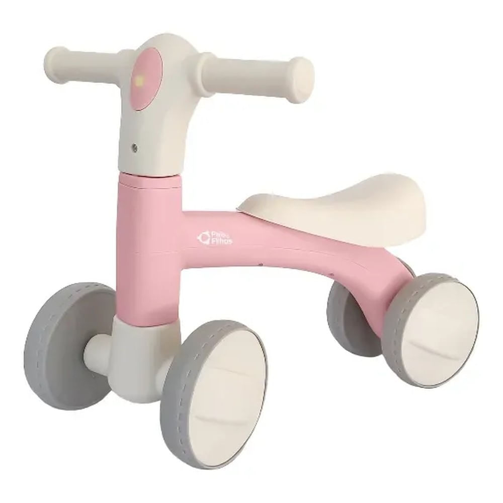 Bicicleta de Equilíbrio Fofo Ride Rosa com Luz Pais e Filhos