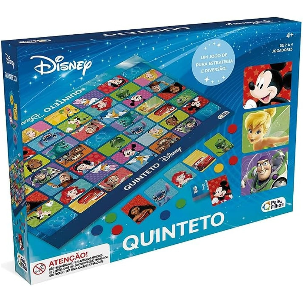 Jogo de Tabuleiro Quinteto Disney Pais e Filhos
